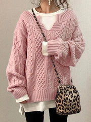 Langärmlige Twist-Strickpullover