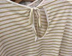 Raelle Gestreiftes Top aus Baumwollmischung – Weiß-Mint – ENDGÜLTIGER VERKAUF