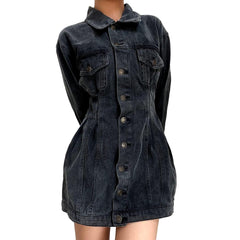 Einreihiges Mini-Jeanskleid