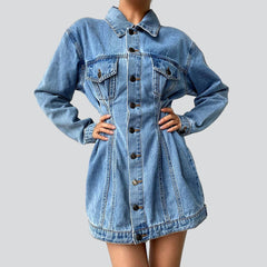 Einreihiges Mini-Jeanskleid