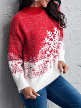 Snowflakes Pattern Drop Shoulder Sweater Sai Feel