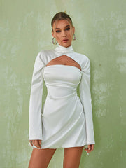 Sybil – Satin-Minikleid in Elfenbein