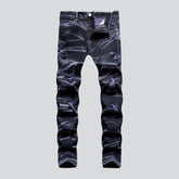 Tie-dyed ripped jeans for men