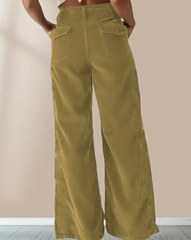 Retro Braune Drapierte High Waist Hose