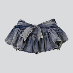 Ultrakurzer Jeans-Faltenrock
