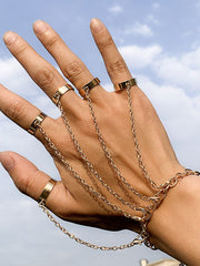 Abnehmbares Fingerring-Kettenarmband für Herren