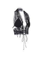 Neckholder-Tanktop aus Spitze zum Binden vorn