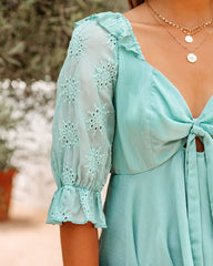 Vaughan Chiffon-Babydoll-Oberteil mit Ösen - Salbeigrün