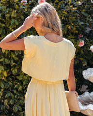Veronica – Gewebtes Crop-Top – Gelb