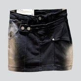 Vintage-Patchwork-Mini-Denim-Skort