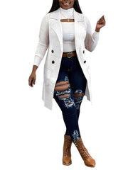 Einfarbige ärmellose Button-Down-Jacken mit Revers