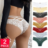 2 Teile/los Versuchung Höschen Spitze Unterwäsche Low-Taille Tanga Aushöhlen G String Slip Komfortable Dessous