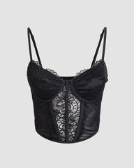 Korsett-Oberteil mit Spitzenbesatz