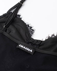 Korsett-Oberteil mit Spitzenbesatz