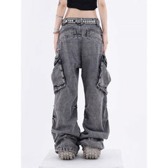 Baggy-Cargojeans mit Säurewaschung