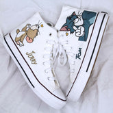 Cartoon süße Katze Maus Druck Canvas Schuhe