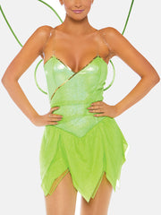 Feenhaftes Pailletten-Minikleid und Flügel-Set