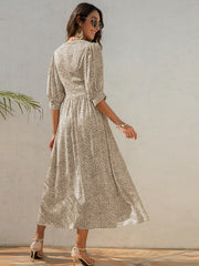 Bedrucktes Swing-Kleid mit mittellangen Ärmeln