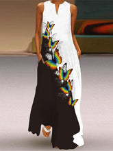 Sleeveless Maxi V-Neck Printed Dress