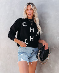 Cha Cha Baumwollpullover - Schwarz