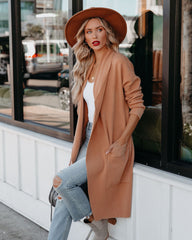 Cinnamon Pocketed Knit Cardigan - Camel