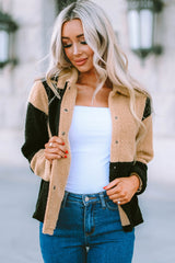 Sherpa-Jacke mit Farbblock-Karos