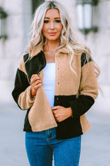 Sherpa-Jacke mit Farbblock-Karos