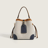 Cute Textured Buckled Suspender Strap Bucket Bag - Multicolor