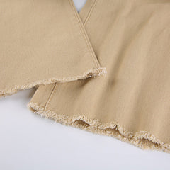 High Waist Slim Jeans Schlaghose