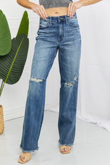 Judy Blue – Becka – Gerade Jeans in voller Größe mit mittelhohem Bund