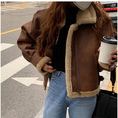 Lammfell-Motorradjacke
