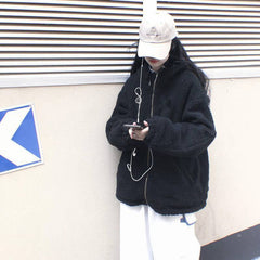 Preppy Wendejacke aus Lammwolle mit Kapuze