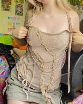 Amphise Grunge Rüschentop