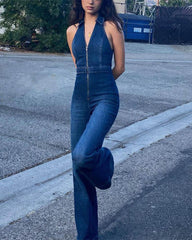 Scorpius Jeans-Overall mit Reißverschluss