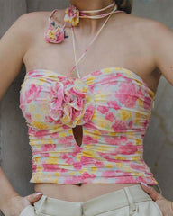 Anomalis Neckholder-Top mit Blumenmuster