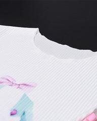 Satin-Spitzentop mit Baby Bunny-Grafik