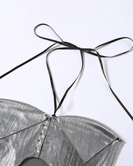 Cedonia Neckholder-Top mit geteilten Flügeln