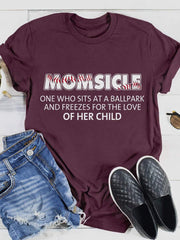 Kurzärmliges T-Shirt mit Baseball-Momsicle-Print