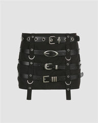 Quad Grunge Belt Minirock