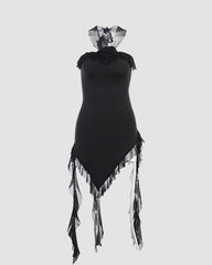 Data Alter – Asymmetrisches Neckholder-Kleid
