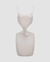 Mallium Twist Cut Out Knit Mini Dress