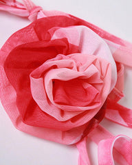 Neckholder-Top mit Rosenornament