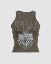 Tanktop „Party Girl“ mit Strass