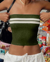 Geripptes Tube-Top mit Streifen