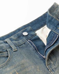 Dusthelm – Jeansrock im Used-Look