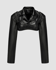 Kurze Jacke „Baddie Statement“ aus Kunstleder