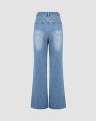 Sirius – Ausgestellte Jeans aus zerrissenem Denim