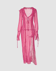 Beating Heart Maxi-Schlitzkleid