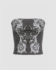 Grunge-Tube-Top mit fantastischem Muster