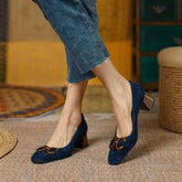 Claire Low Chunky Heel Pumps NEW GEW